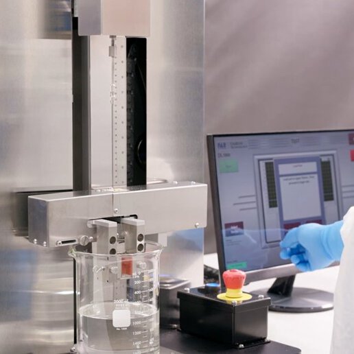 Closeup of PAR lubricity testing machine.