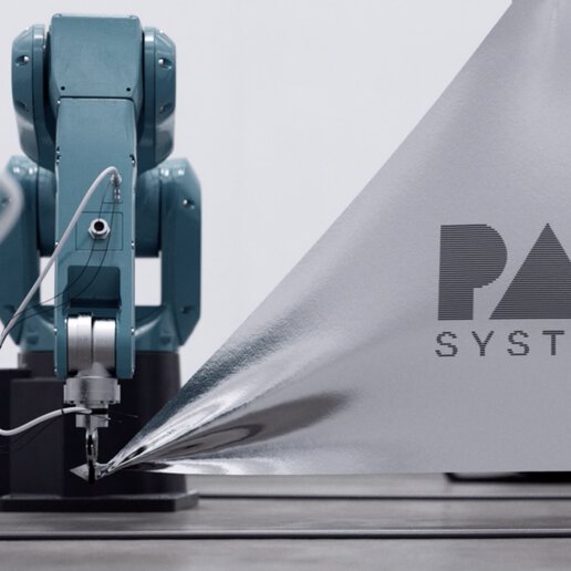 Par systems logo next to configurable, robotic fixture.