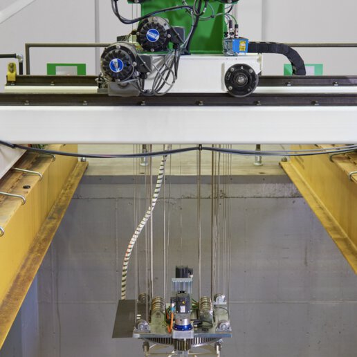 to scale model of small modular reactor fueling crane