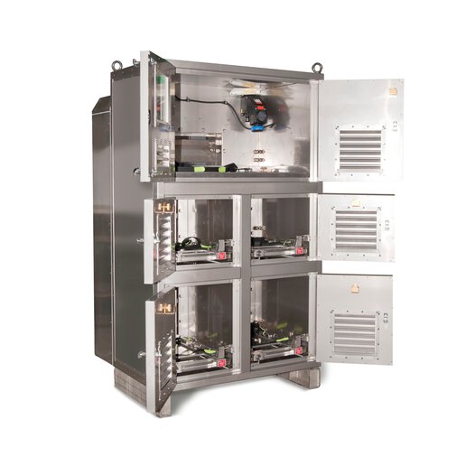 The Lithium-Ion Battery Charging and Storage Locker with COMFIRE fireproof technology.
