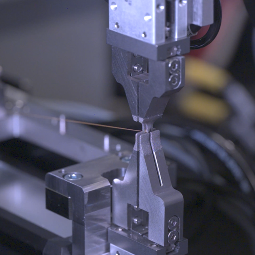 Close up of automated ring welding system.