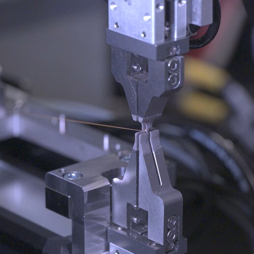 medical leads being laser welded