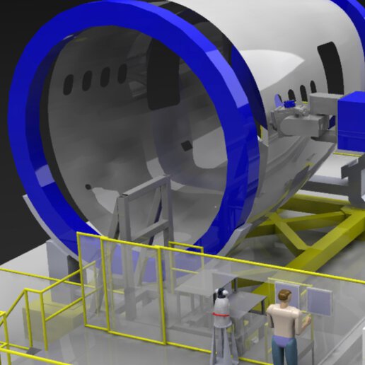 3D rendering of manufacturing.