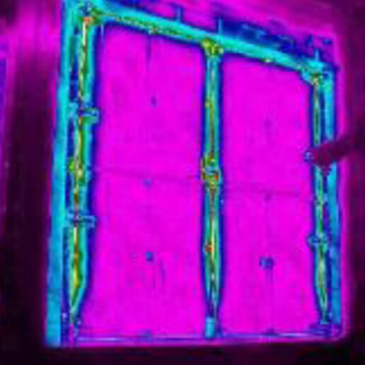 Hz tomography of a marine door during nondestructive testing.
