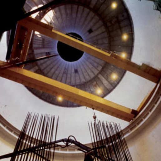 View looking up from within a PAR nuclear polar crane.