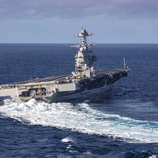 USS Gerald R. Ford (CVN 78) on open water.